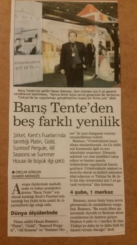 Barış Tente’den beş farklı yenilik!